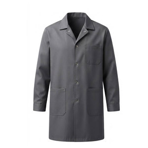 Blouse de laboratoire tendance en tricot 100 % coton, manches longues, tenue de travail médicale légère pour médecins et infirmières - Product Image 1