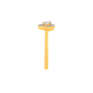 Anillo de Diamantes Romántico y Brillante, Elegante Diseño de Corazón con Diamantes Blancos Cultivados en Laboratorio, Acabado en Oro Amarillo, Joyería Fina, Regalo para Mujer - Product Image 3