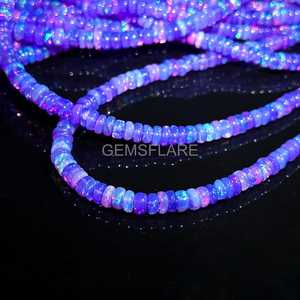 ลูกปัดโอปอลเอธิโอเปียสีลาเวนเดอร์ทรงรอนเดลล์ขนาด 3 มม. ถึง 5 มม. ลูกปัดพลอยโอปอลเอธิโอเปียสีม่วงเรียบเนียนสำหรับทำเครื่องประดับขายส่งจำนวนมาก - Product Image 6