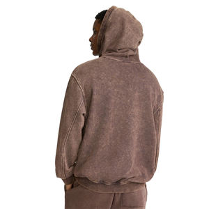 Sudadera con Capucha de Felpa Lavada de Primera Calidad, Unisex, Mezcla de Algodón, Estilo Casual Urbano, Otoño, Servicio OEM, Bolsillo Delantero, Corte Holgado - Product Image 2