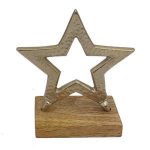 ตกแต่งบ้านดาวอะลูมิเนียมและไม้ตกแต่งด้วยฐานไม้สี่เหลี่ยมผืนผ้าสำหรับวางบนโต๊ะห้องนั่งเล่นปรับแต่งได้ - Product Image 1