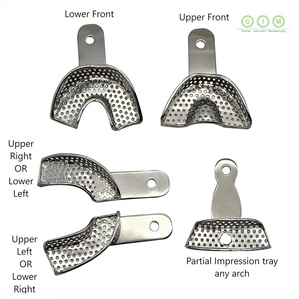 Juego de Bandejas de Impresión Dental de Acero Inoxidable, Perforadas, Autoclavables, para Moldeo Preciso, Superior e Inferior - Product Image 5