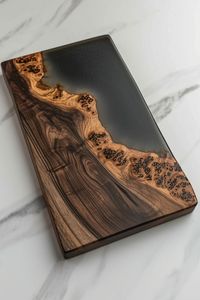 เขียงไม้และเรซิ่นสำหรับของขวัญขึ้นบ้านใหม่ เขียงชีสสุดหรูทำจากไม้กระถินเทศและเรซิ่น - Product Image 2