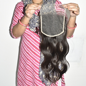 Closure HD 6*6 Body Wave pour femmes, cheveux humains indiens 100g, fabrication artisanale, cheveux naturels, double trame, vente en gros, extension de cheveux avec cuticules intactes - Product Image 6