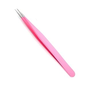 Pinzas de Punta Fina Recta Rosadas de Lujo para Extensión de Pestañas, Uso en Salón, Ligeras, Ergonómicas, para Largas Jornadas, Lash Tech Hub - Product Image 3