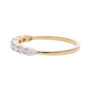 14K Solid Gold Pear Shape Lab Grown <b>Diamond</b> <b>Ring</b> Half Eternity Band F VVS VS CVD <b>Diamond</b> Prong Set Elegant Wedding <b>Ring</b> - Product Image 2