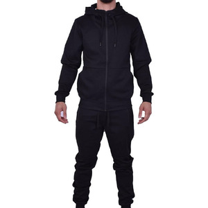 Ensemble de survêtement élégant et personnalisé en molleton 100 % coton respirant pour homme, avec sweat à capuche zippé et pantalon de jogging, ensemble sport deux pièces uni et vierge - Product Image 6