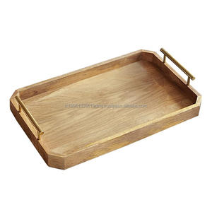 Demanda de bandeja de servicio Rectangular de madera de mango natural y acacia con asas decorativas para cocina, restaurante, precio de uso - Product Image 4