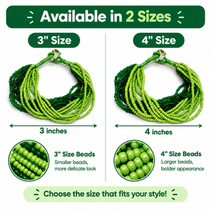 Pulseras de cuentas estilo bohemio con bolas de resina verde de 3 o 4 pulgadas, joyería elástica unisex, regalo - Product Image 1