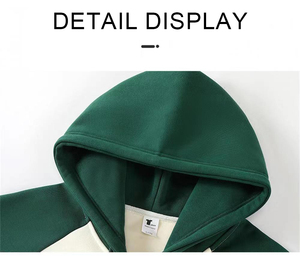 เสื้อฮู้ดซิปสีดำขายส่ง แบบยูนิเซ็กส์ สีตัดต่อ มีซิป ฮู้ดดี้เปล่าทรงโอเวอร์ไซส์ ผ้าฟลีซคุณภาพสูง สำหรับผู้ชาย พิมพ์ลายได้ - Product Image 5
