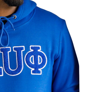 Sweat à capuche en chenille Phi Beta Sigma BLUΦ bleu roi pour homme, avec lettres grecques, vêtement de fraternité premium, classique - Product Image 6