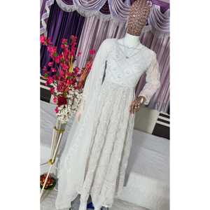 Vestido elegante Anarkali de diseñador con colgante y vestidos de noche elegantes Dupatta para ropa de fiesta - Product Image 5