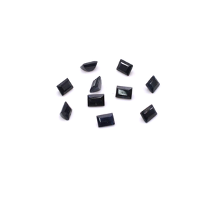Saphirs noirs naturels non traités, taille baguette calibrée 3x4mm, pierres précieuses de saphir noir naturel facettées pour la création de bijoux - Product Image 1