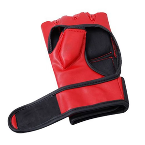 Tombola Sports Red PU Leather MMA Gloves Half Finger <b>Hook</b> and Loop Closure Unisex Customized Packaging for Martial Arts - Product Image 5