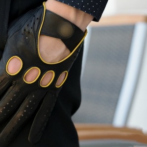 Gants de motard en cuir Stealth Ride à doigts ouverts, respirants, équipement de performance, logo personnalisé, vente en gros, faible MOQ, fournisseur en gros - Product Image 2