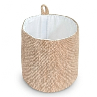 Panier de rangement rond en coton et lin MA55, organiseur de bureau pour petits objets, cosmétiques, bijoux, fournitures de bureau