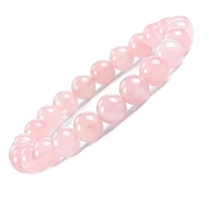 สร้อยข้อมือทองแดงสีชมพู 8 มม. สำหรับผู้หญิงผู้ชาย |   ดีไซน์คลาสสิกเป็นมิตรกับสิ่งแวดล้อม คริสตัลบำบัดธรรมชาติที่ได้รับการรับรอง ดึงดูดความรัก รักตัวเอง - Product Image 1