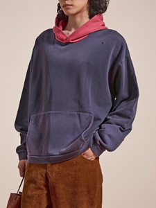Sweat à capuche délavé à l'acide, fabrication OEM, en coton, effet vintage, personnalisation de la marque disponible pour les acheteurs au détail et en gros - Product Image 2