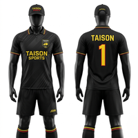 Maillot d'arbitre de football en polyester interlock 180 GSM, vert olive, panneaux latéraux noirs, logo personnalisé sublimé