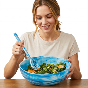 ชามเซรามิกขัดเงาสีขาวและหลากสีแบบทันสมัยรักษ์โลกสำหรับใส่ก๋วยเตี๋ยวและสลัดสำหรับงานปาร์ตี้-ขายส่ง - Product Image 4