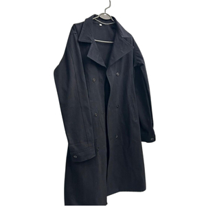 Manteau long en jean pour femme, style trench, double boutonnage, à lacets, coupe ample, pour printemps, automne et hiver, couleur noire - Product Image 2