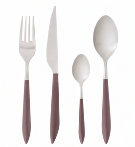 Ensemble de couverts minimalistes avec manches en bois, couverts en acier inoxydable, compatibles lave-vaisselle, pour la table de mariage - Product Image 1