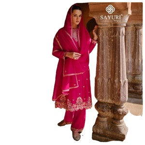 Dernier Designer Faux Georgette Soie Broderie Séquence Travail Salwar Costume Par Fab Zone - Product Image 1