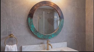 Oxidized Copper Patina <b>Round</b> Handmade Crystal Glass <b>Wall</b> <b>Mirror</b> with 5mm Thickness REHMAN CRAFT - Product Image 6