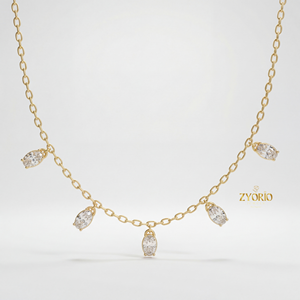 Collier pendentif avec diamant de laboratoire taille ovale, en argent sterling 925 plaqué or, style luxueux, cadeau pour femme, mariage - Product Image 2