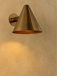 Minimalist Brass Wall <b>Sconce</b> | Italian Art Deco Light | Luxury Contemporary Home <b>Lighting</b> 100% Handmade Home Office KULSOOM - Product Image 2