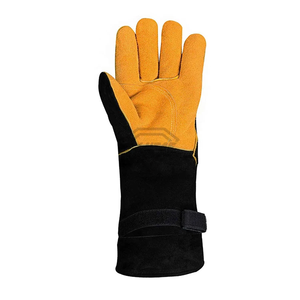 Custom Leather Welding <b>Gloves</b> Heat Resistant Cow Split Leather Safety Work <b>Gloves</b> <b>Long</b> Cuff Industrial Protective <b>Gloves</b> - Product Image 2