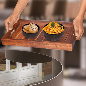 Bandeja de Servir de Madera Hecha a Mano con Acabado Elegante, Uso Multiusos para el Hogar, Hotel, Cocina, Decoración de Mesa de Centro, Venta al por Mayor - Product Image 5