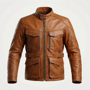 Veste de moto en cuir véritable pour homme de qualité supérieure, nouvelle arrivée, vestes de moto d'hiver, protections amovibles, personnalisables - Product Image 1