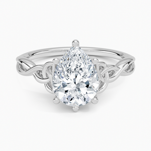 Bague BOJ 038 en argent 925, coupe poire, nœud d'amour celtique, diamant 2 carats couleur D VVS1, moissanite certifiée GRA, vente à prix réduit - Product Image 1