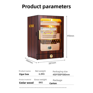 LED 3-Layer Wooden Cigar Light Humidor Large Capacity with High Professional Transparency <b>Window</b> Humidification Box Dericsson - Product Image 6