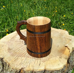 Elegante Jarra de Cerveza Vikinga de Madera Hecha a Mano, Taza Retro Marrón, Jarra de Cerveza de Roble, Jarra de Cerveza Tallada en Madera al por Mayor por FWE - Product Image 3