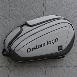 Sac de transport pour raquette de squash gris clair, impression personnalisée, organisateur d'équipement sportif avec poches zippées, fabrication en gros, fourniture d'usine - Product Image 1