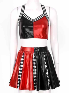 Uniformes de cheerleading américains personnalisés noirs et rouges sans manches pour les jeunes - Product Image 6