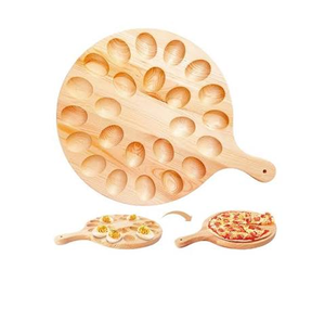 ที่วางไข่ไม้ทรงกลม 12 หลุม ถาดเสิร์ฟไข่ดาวไม้เนื้อแข็ง ราคาสมเหตุสมผล - Product Image 2