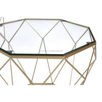 Tables en verre trempé transparent, meuble de décoration, en métal, meubles de salon, Table Simple et attrayant, 60 pièces/2 nid