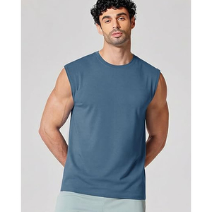 เสื้อยืดแขนกุดผู้ชาย WX732764 ดีไซน์ใหม่สำหรับฤดูร้อน สไตล์ลำลองสำหรับวัยรุ่น ทรงหลวม สีพื้น ผ้าถักแบบไม่ทอ พิมพ์ลาย - Product Image 2