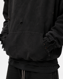 Custom Embroidered Distressed Oversized Cotton Hoodie Heavyweight Spring Streetwear <b>Pullover</b> <b>Men's</b> OEM ODM - Product Image 4