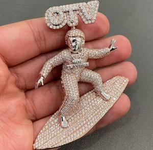 Pendentif Hip Hop en Diamant Moissanite VVS, Argent Sterling 925, Certifié GRA, HUMERA JEWELS - Product Image 1