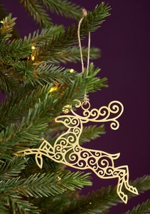 Adornos Colgantes Metálicos de Latón con Forma de Ciervo para Decoración Navideña del Hogar, Venta al por Mayor - Product Image 6