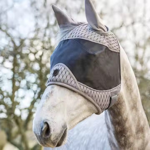 Voile anti-mouches en maille durable et personnalisable avec protection pour les oreilles et le nez des chevaux, protection UV, respirant, bouclier anti-insectes, voile anti-mouches confortable - Product Image 4