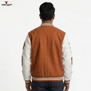 Custom Logo Canvas Varsity <b>Jacket</b> for <b>Men</b> Street Style Black Embroidery Breathable Windproof 100% Cotton - Product Image 6