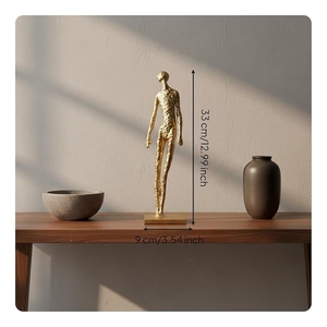 Paire de sculptures humaines texturées de style Giacometti de luxe avec socle carré pour tables consoles et meubles TV contemporains - Product Image 5