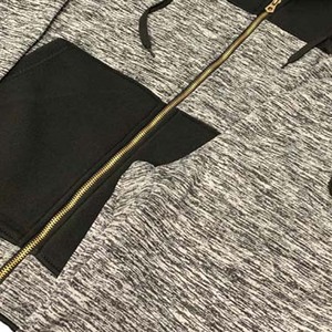 Survêtement pour homme à blocs de couleur, fermeture éclair intégrale, à capuche, coupe décontractée, en polyester et coton, pour l'automne, avec poches latérales - Product Image 4