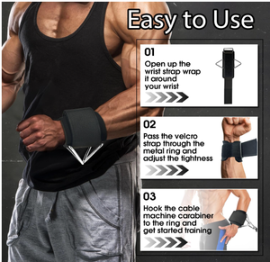 Muñequeras de Neopreno Resistentes para Máquinas de Cable, Protección Profesional para Levantamiento de Pesas y Ejercicios de Fuerza - Product Image 6