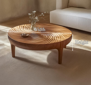 Modern Nordic Creative Solid Wood Japanese Style Tea <b>Table</b> Retro Home Log Annual Ring for <b>Small</b> Living Room <b>Round</b> Pattern - Product Image 5